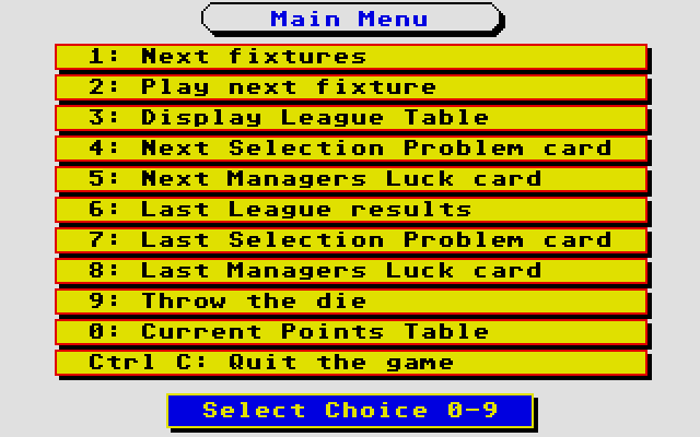 Brian Clough's Football Fortunes in-game screen.