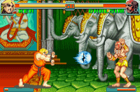 Screenshot of Super Street Fighter II: Turbo Revival (Game Boy Advance,  2001) - MobyGames