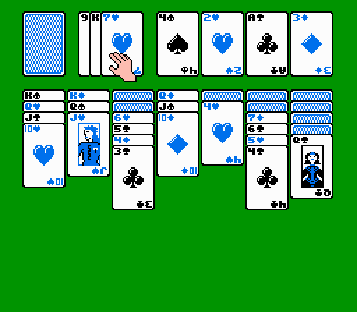 Solitaire (1992) by Odyssey Software NES game