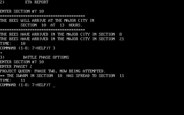 Swarms (1985) by Keypunch Software MS-DOS game