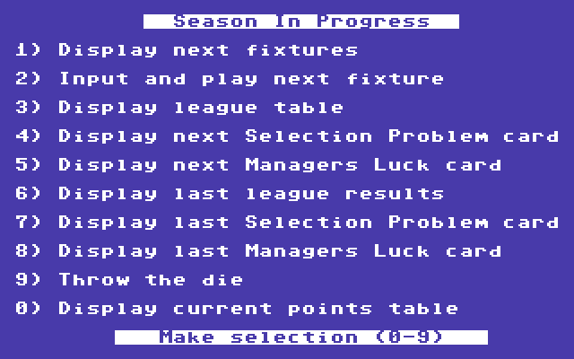 Brian Clough's Football Fortunes (1987) by Cirrus Software C64 game