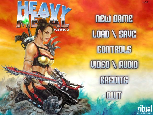 Heavy Metal: F.A.K.K.²  title screen image #1 Options screen