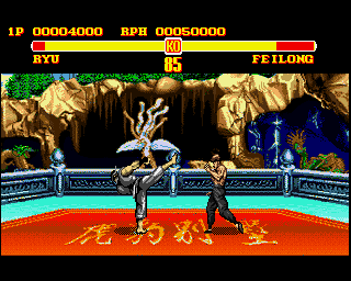 Super Street Fighter II: The New Challengers in-game screen image #2 Ryu and Feilong