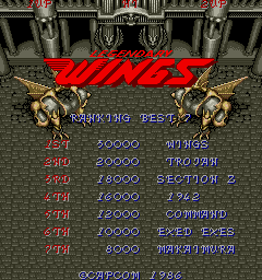 Legendary Wings  title screen image #1 