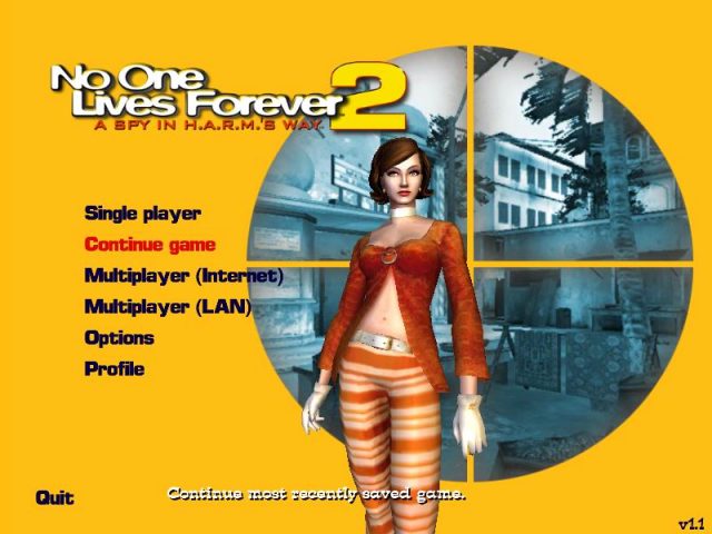 No One Lives Forever 2: A Spy In H.A.R.M.'s Way  title screen image #1 