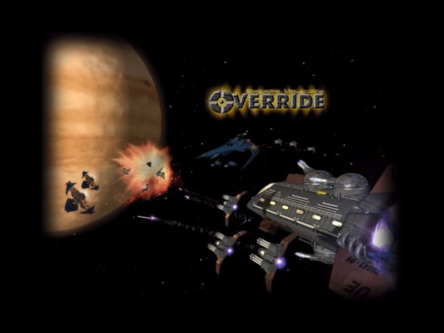Escape Velocity Override  title screen image #1 The main splashscreen for EV Override (as seen in its port to EV Nova).
