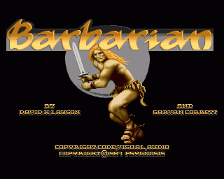 Barbarian title screen image #1 