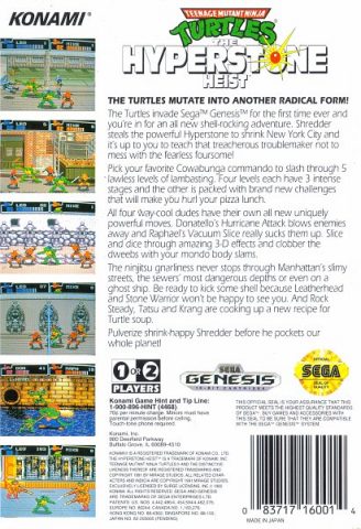 Teenage Mutant Ninja Turtles: The Hyperstone Heist  package image #4 Back of the box