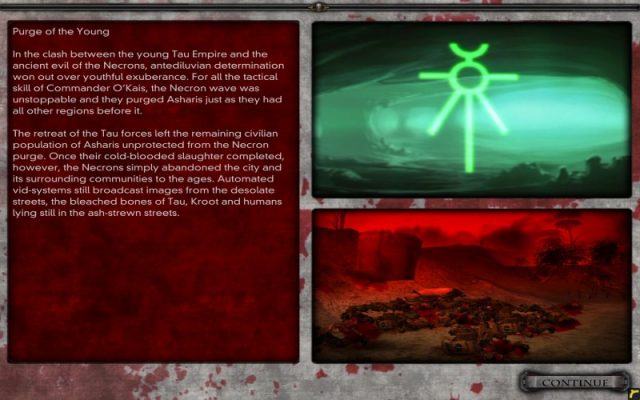 Dawn of War – Dark Crusade  in-game screen image #1 Necron player defeats the Tau