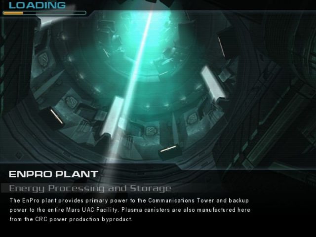 Doom 3  in-game screen image #5 Load screens provide some fluff on the sector you.