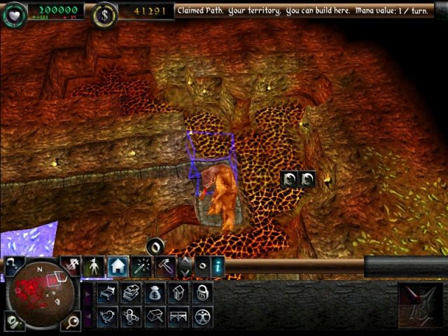 Dungeon Keeper 2  in-game screen image #1 It's a salamander, held in your godly hand.