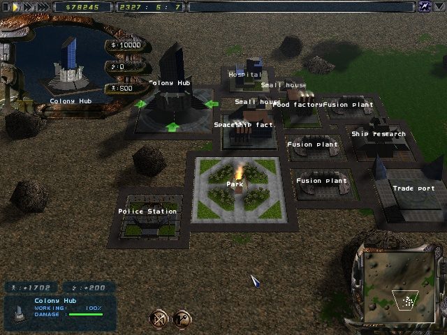 Imperium Galactica II: Alliances  in-game screen image #2 Colony. Ground battles are also fought in this view mode.