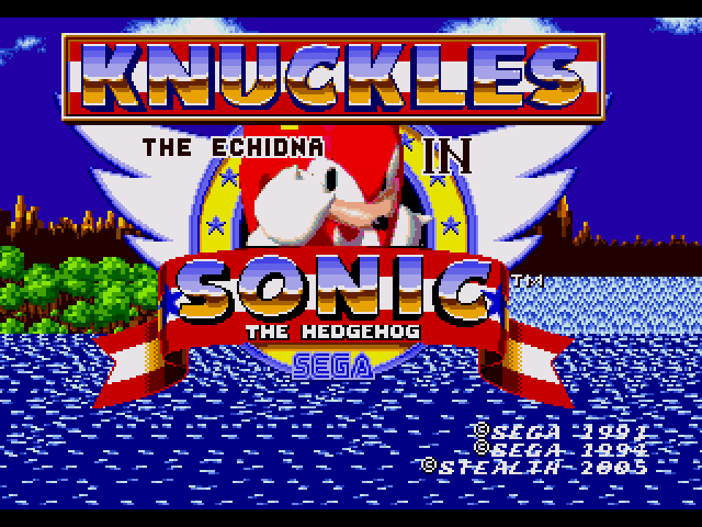 Sonic & Knuckles  title screen image #1 Knuckles the Echidna in Sonic the Hedgehog (hack)
