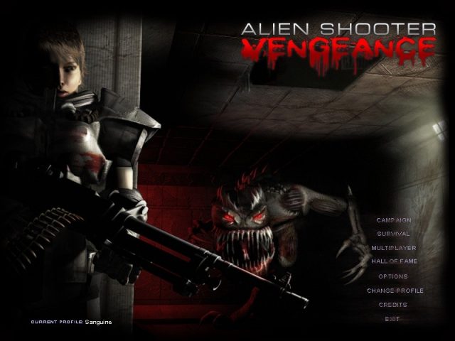 Alien Shooter: Vengeance  title screen image #1 Main menu, Strategy First's version