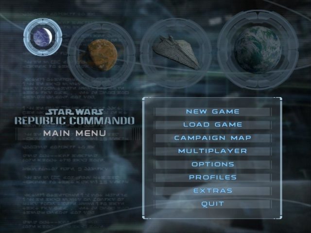 Star Wars: Republic Commando title screen image #1 Main menu