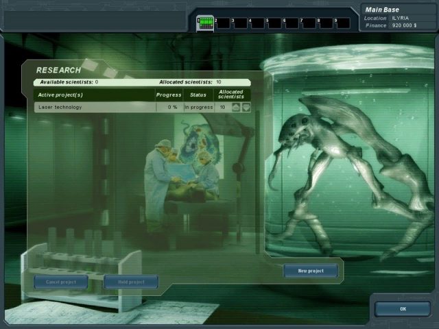 UFO: Extraterrestrials  in-game screen image #3 Research management