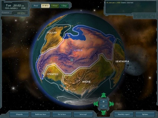 UFO: Extraterrestrials  in-game screen image #1 "Geoscape"