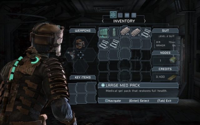 Dead Space in-game screen image #3 Inventory