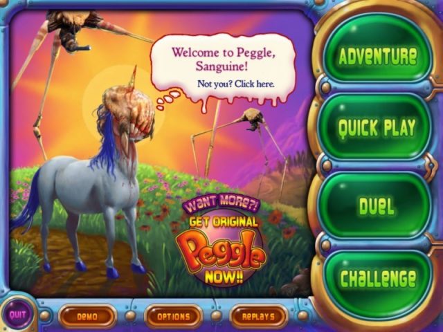 Peggle Extreme title screen image #1 Main menu