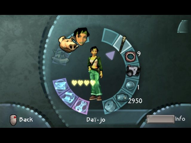 Beyond Good & Evil in-game screen image #3 Inventory and other things, barely ever needed.