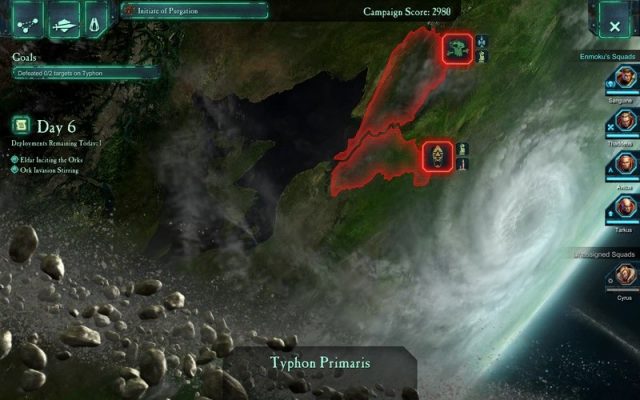 Dawn of War II  in-game screen image #2 Typhon early mission selection