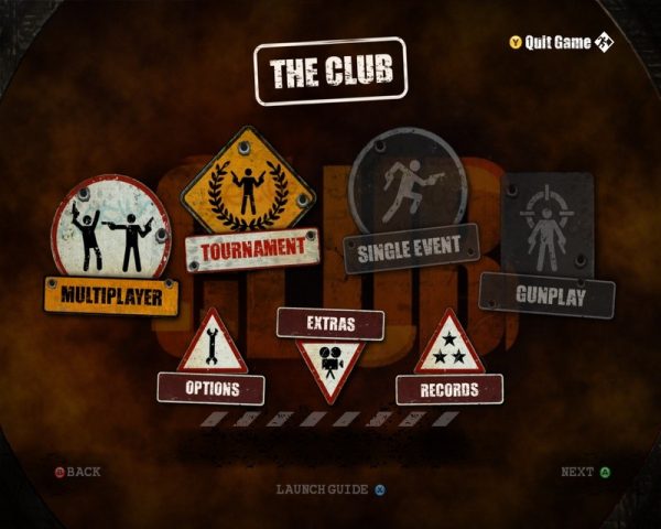 The Club title screen image #1 Main menu