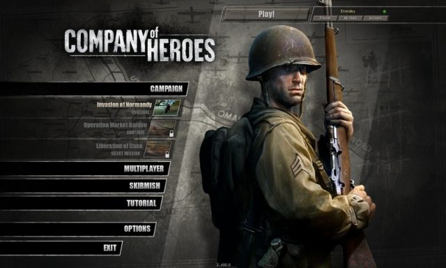 Company of Heroes  title screen image #2 Main menu; version 2.4