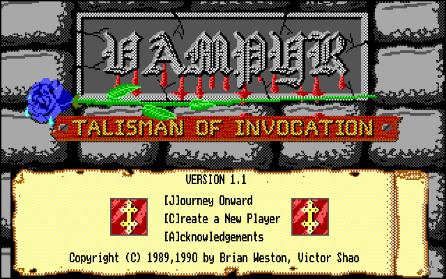 Vampyr: The Talisman of Invocation title screen image #1 