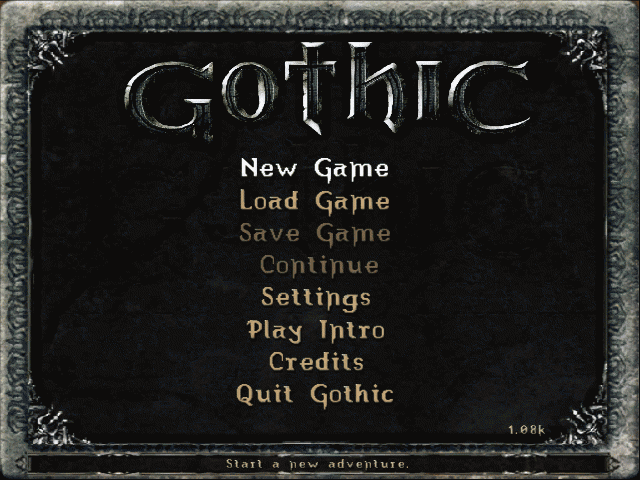 Gothic  title screen image #1 Main menu