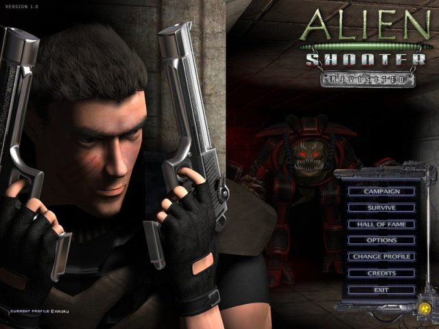 Alien Shooter - Revisited title screen image #2 Main menu