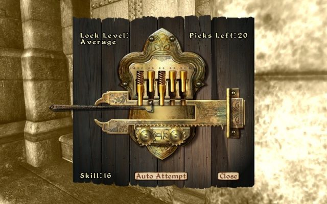 The Elder Scrolls IV: Oblivion  in-game screen image #2 Lockpicking