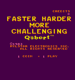 Faster Harder More Challenging Q*bert title screen image #1 