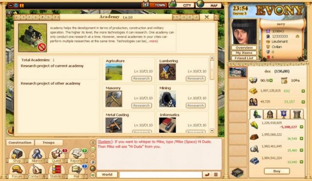 Evony  in-game screen image #1 