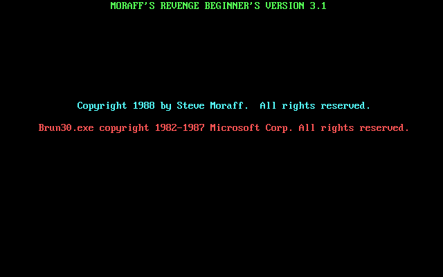 Moraff's Revenge  title screen image #1 From shareware version