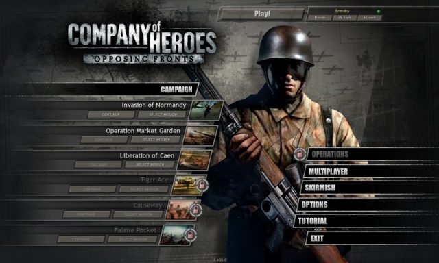 Company of Heroes: Opposing Fronts  title screen image #1 version 2.6