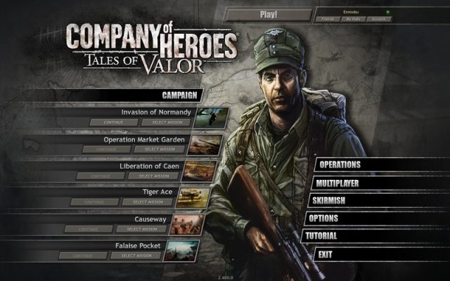 Company of Heroes: Tales of Valor  title screen image #1 version 2.6