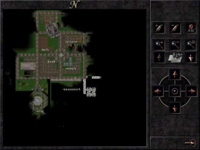Wizardry 8 in-game screen image #2 Map with some annotations