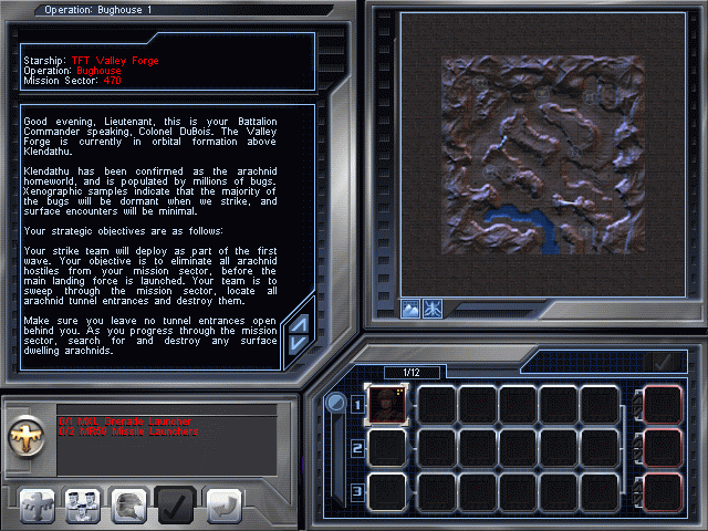 Starship Troopers  in-game screen image #3 Briefing