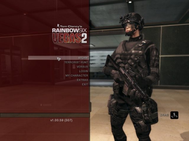 Rainbow Six: Vegas 2  title screen image #1 Main menu with current character