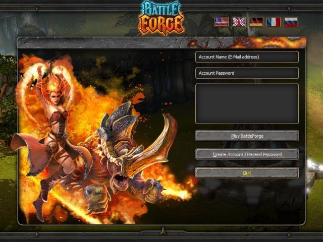BattleForge title screen image #1 Login screen