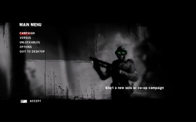 Damnation in-game screen image #2 Main menu