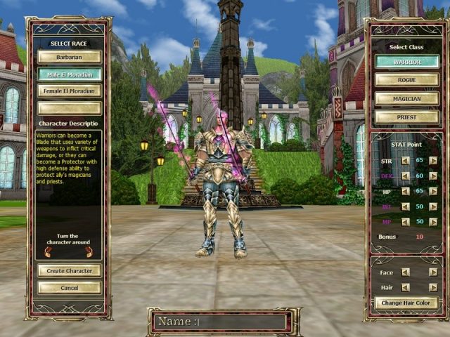 Knight Online  in-game screen image #2 Character creation