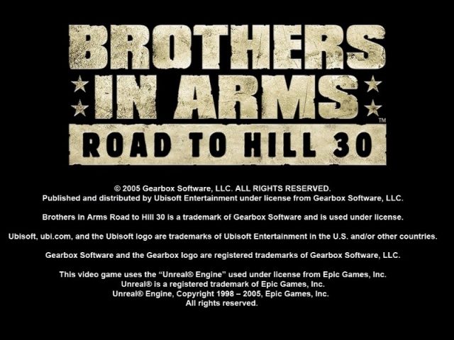Brothers in Arms: Road to Hill 30  title screen image #1 