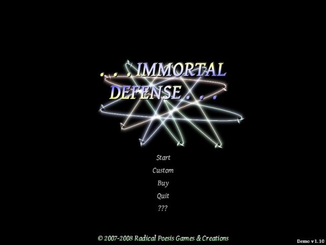 Immortal Defense title screen image #1 From demo version