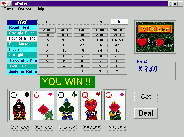 Video Poker  in-game screen image #1 