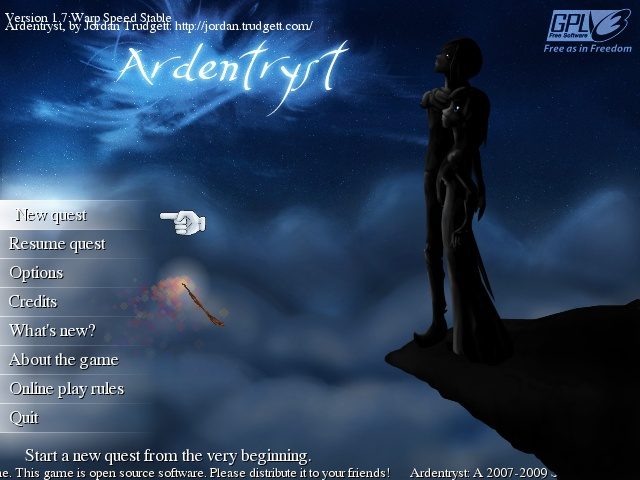 Ardentryst  title screen image #1 