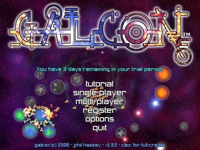Galcon  title screen image #1 