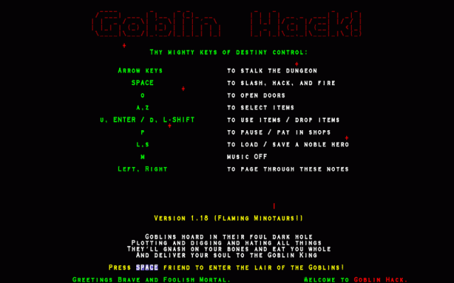 Goblin Hack title screen image #1 