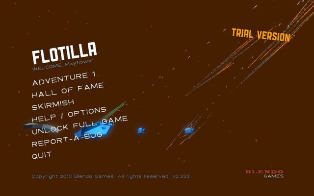 Flotilla in-game screen image #5 Main menu from demo