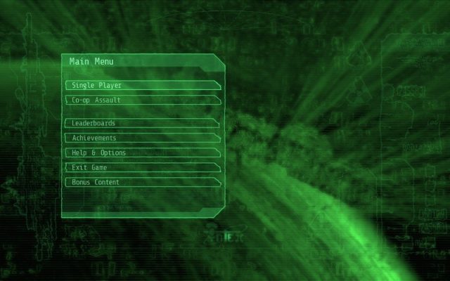 Alien Breed 2: Assault in-game screen image #3 Main menu